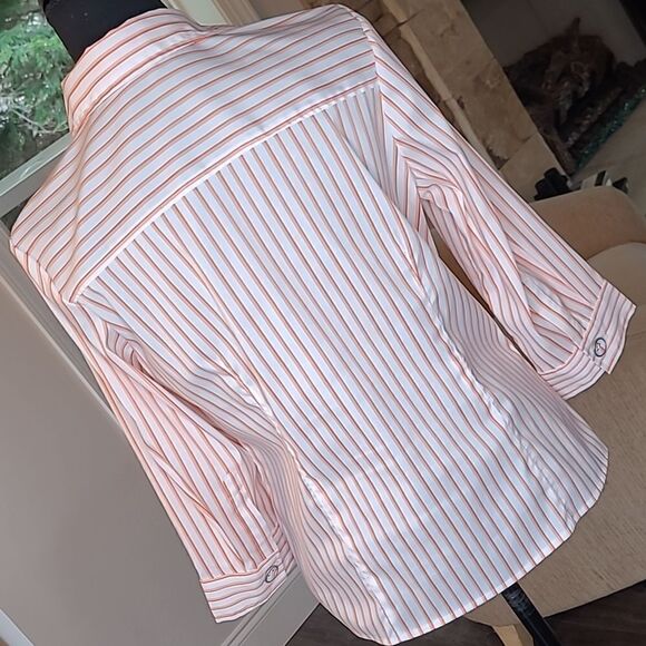Essentials sz M orange strips shirt - Picture 4 of 10